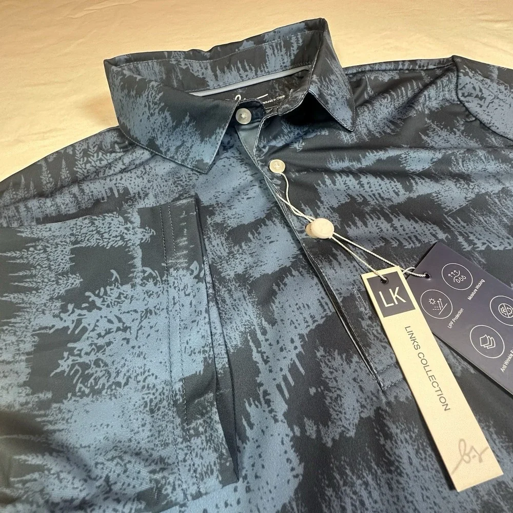 Boston Scott‎ Golf Mens Button Modern Stretch Golf Polo Shirt UPF50 Size S NWT